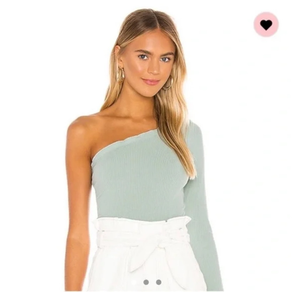 Superdown One Shoulder Top-Ribbed Asymmetric